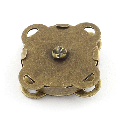 Iron Purse Snap Clasps, Closure for Purse Handbag, 15x15x6.5mm, Hole: 2x1mm