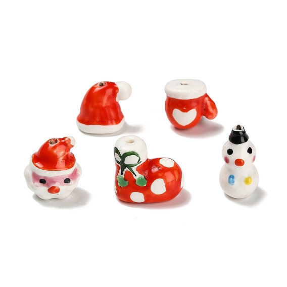 Рождественские фарфоровые бусины ручной работы, пастельный фарфор