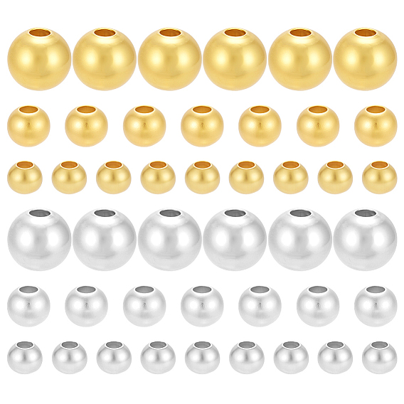 60 шт. 6 стили 925 круглые бусины из стерлингового серебра