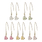 Alloy Heart with Acrylic Beaded Dangle Earrings