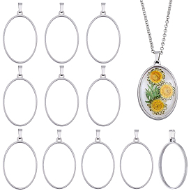 20pcs 304 pendentifs à lunette arrière ouverte en acier inoxydable, avec 201 accessoires en acier inoxydable