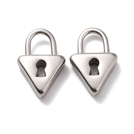 304 Stainless Steel Pendants, Triangle Lock