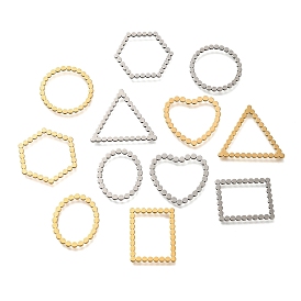 201 Stainless Steel Linking Rings, Triangle/Ring/Hexagon/Oval/Heart/Rectangle