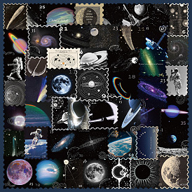 Universe Series 50Pcs PVC Self-Adhesive Stickers, for DIY Photo Album Diary Scrapbook Decoration