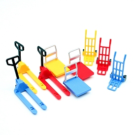 Mini Plastic Carrier Sets, includ Forklift & Cart, Miniature Ornaments, Micro Landscape Garden Dollhouse Accessories