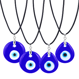 Nbeads Evil Eye DIY Necklace Making Kits, Including Handmade Evil Eye Lampwork Pendant and Leather Cord Necklace Making