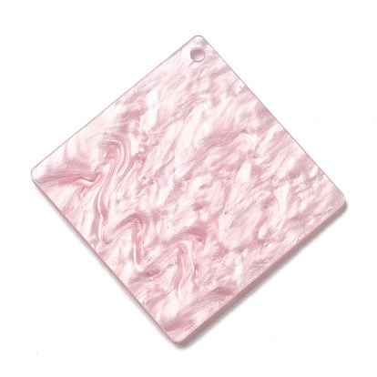 Acrylic Big Pendants, Imitation Gemstone Style, for DIY Making Keychain, Rhombus