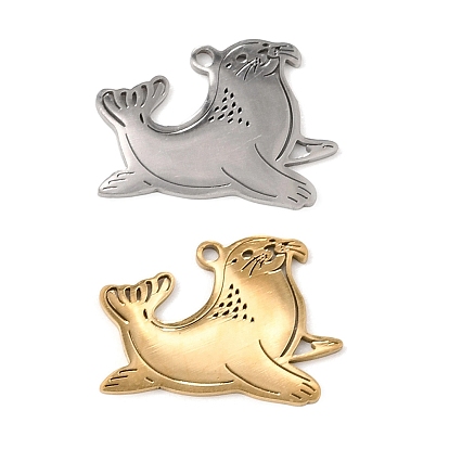 201 Stainless Steel Pendant, Sea Lion Charms