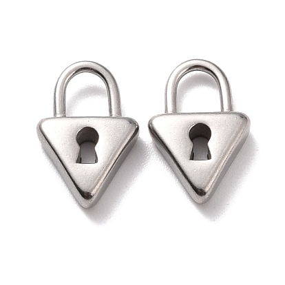 304 Stainless Steel Pendants, Triangle Lock
