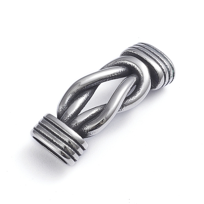 Retro 304 Stainless Steel Links, for Leather Cord Bracelets Making, Rope Shape