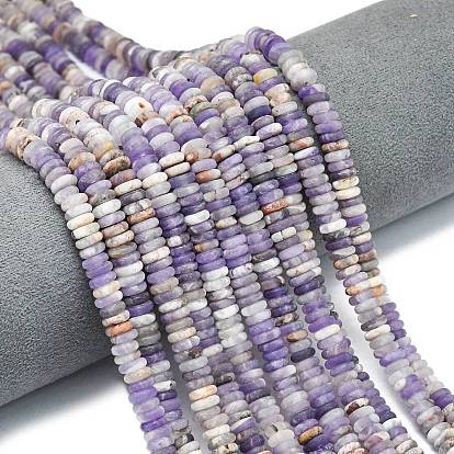 Натуральные аметистовые бусы, рондель