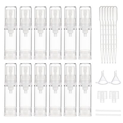 Plastic Vacuum Spray bottle, Refillable Bottles, with Plastic Funnel Hopper & Dropper & Pump