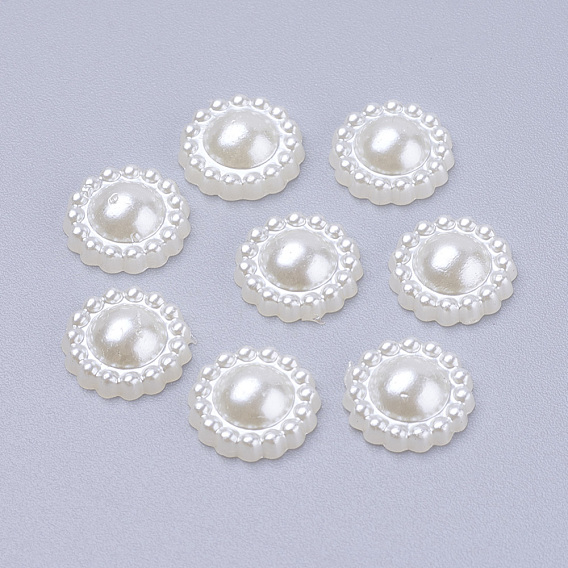 Acrylic Pearl Cabochons, Dyed, Sunflower, 10.5x4.5mm