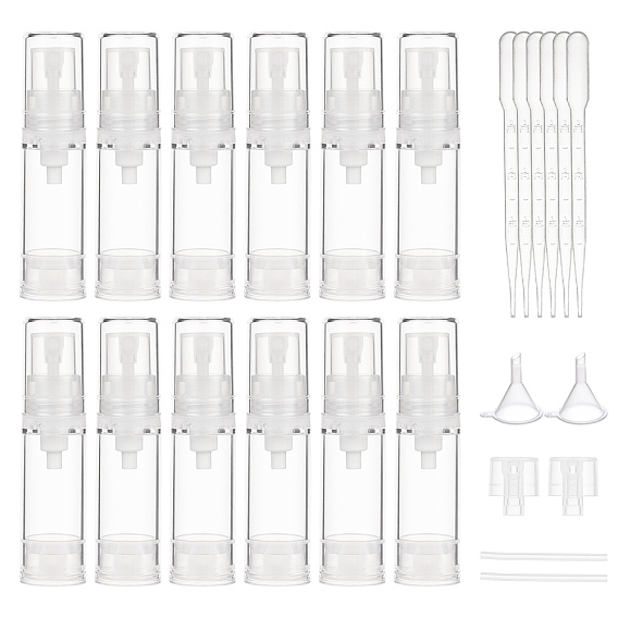 Plastic Vacuum Spray bottle, Refillable Bottles, with Plastic Funnel Hopper & Dropper & Pump