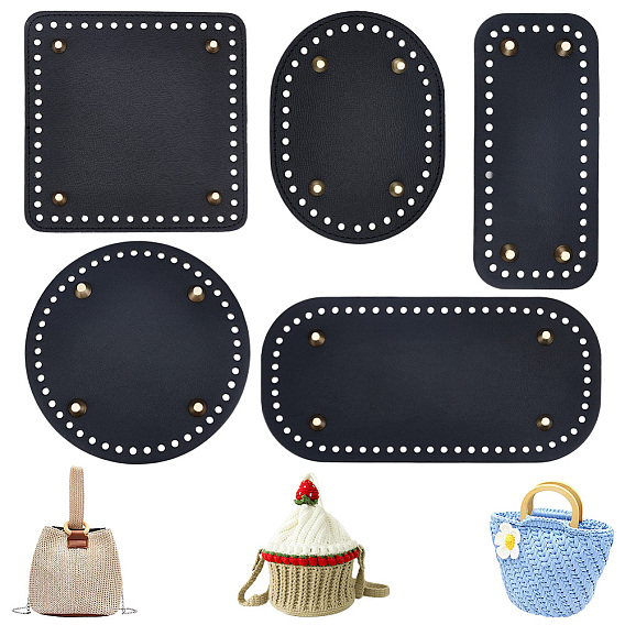 5 шт 5 стиль искусственная кожа вязание крючком подушечки для формирования дна ногтя, с гвоздем из сплава, для аксессуаров дна сумки, разнообразные