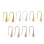 Rack Plating Brass Earring Hooks, for Half Drilled Beads, Long-Lasting Plated