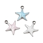 304 Stainless Steel with Enamel Charms, Star Charms, Stainless Steel Color