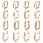 16шт. 4 стили латунные серьги-кольца с застежкой-защелкой, с горизонтальными петлями