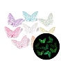 Perlas acrílicas opacas con baño UV luminoso, iridiscente, mariposa, brillan en la oscuridad, textura