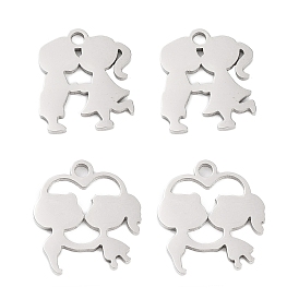 316 Surgical Stainless Steel Charms, Laser Cut, Couples Charm