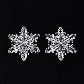 Рождественские прозрачные акриловые многожильные звенья, снежинка, с четырьмя отверстиями