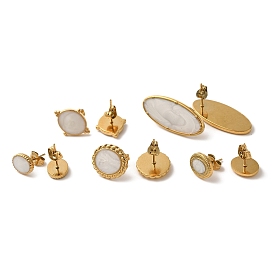 Ионное покрытие (ip) 304 овальные серьги-гвоздики из нержавеющей стали, с эмалью