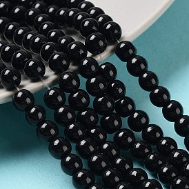Cuisson peint perles de verre nacrées brins de perles rondes, 6~7mm, Trou: 1mm, Environ 145 pcs/chapelet, 31.4 pouce