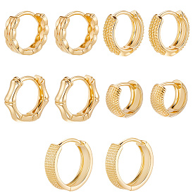 5 пары 5 стильные серьги-кольца из латуни с покрытием для женщин, без кадмия и без свинца, долговечная тарелка