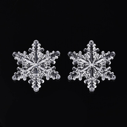 Рождественские прозрачные акриловые многожильные звенья, снежинка, с четырьмя отверстиями