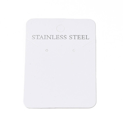 Cardboard Jewelry Display Cards, for Necklaces, Jewelry Hang Tags, Rectangle with Word Stainless Steel