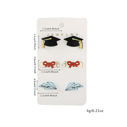 Акриловые серьги-гвоздики с надписью «Назад в школу»