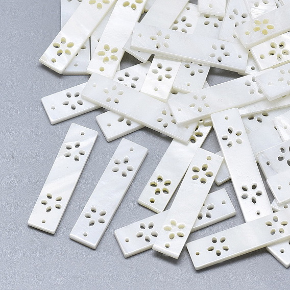 Соединители звеньев оболочки, резной прямоугольник с цветком