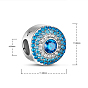 TINYSAND 925 Sterling Silver The World of Blue Cubic Zirconia European Beads, 11.88x11.28x10.9mm, Hole: 4.6mm