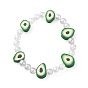 Stretch Kids Bracelets, with Transparent Acrylic and Avocado Polymer Clay Beads