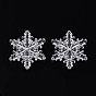 Рождественские прозрачные акриловые многожильные звенья, снежинка, с четырьмя отверстиями