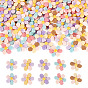 50Stk. 5 Farben undurchsichtige Cabochons aus Harz, Blume