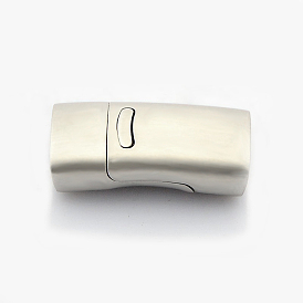 Rectángulo 304 de acero inoxidable broches collar magnético, con extremos para pegar, 24x12.5x7.5 mm, agujero: 5x10 mm