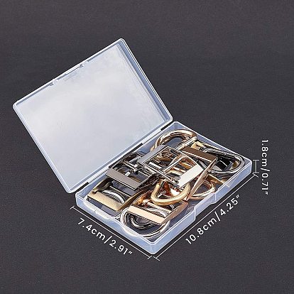 DIY Bag Accessories Kits, with Iron D Rings and Alloy Single Prong Roller Buckles