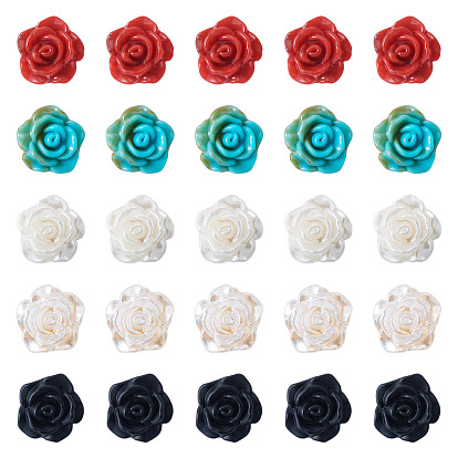 40шт. 5 цвета 1-отверстие пластиковые кнопки, цветок