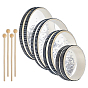 4 шт. 201 барабан из нержавеющей стали с волнистыми бусинами, с 4шт. деревянной голенью с круглой головкой