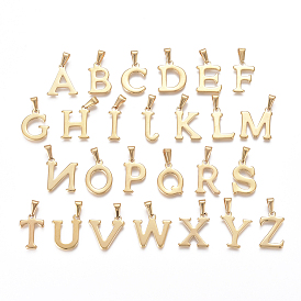 Pendentifs en acier inoxydable, Lettre initiale