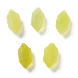 Natural Jade Double Terminated Pointed Beads, No Hole, Faceted, Bullet