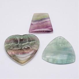 Natural Fluorite Pendants, Mixed Shapes