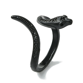 Alloy Snake Open Cuff Rings, Lead Free & Cadmium Free