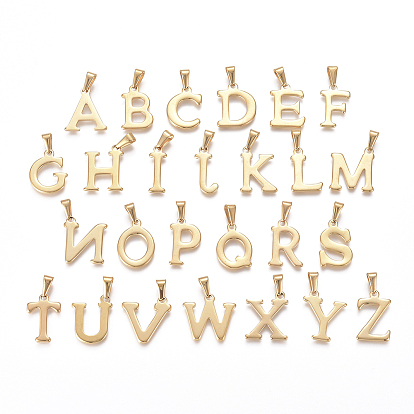 Pendentifs en acier inoxydable, Lettre initiale