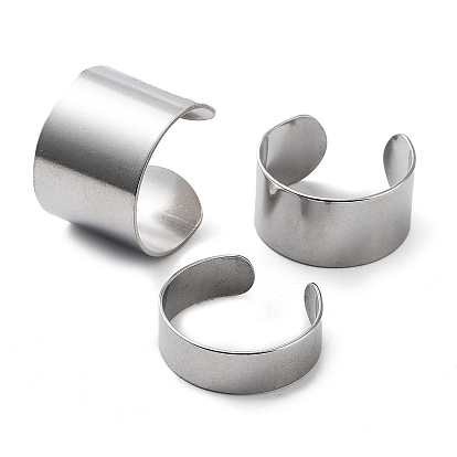 304 Stainless Steel Cuff Rings, Open Finger Rings, Wide Band Rings