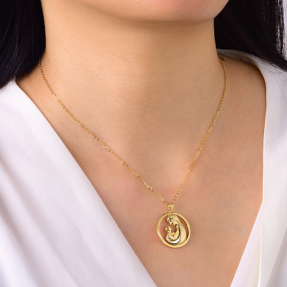 Полые латунные ожерелья с подвеской «мать обнимает ребенка» для женщин на день матери