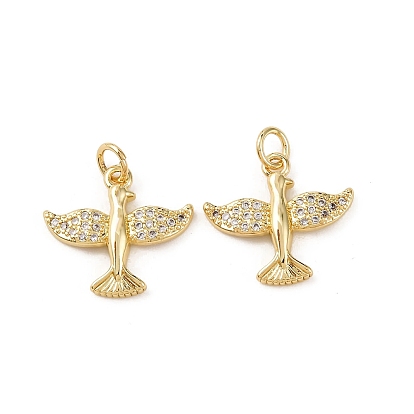 Латунные микро проложить кубического циркония подвески, птиц, стойки покрытие, долговечный, без свинца и без кадмия