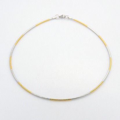 Casual Style 304 Stainless Steel Choker Necklaces, with Lobster Claw Clasps, 15.8 inch(401mm)