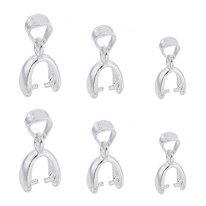 6 Stück 3 Größe 925 Sterling Silber Anhänger, Eispickel Prise Bügel, mit 925 Stempel